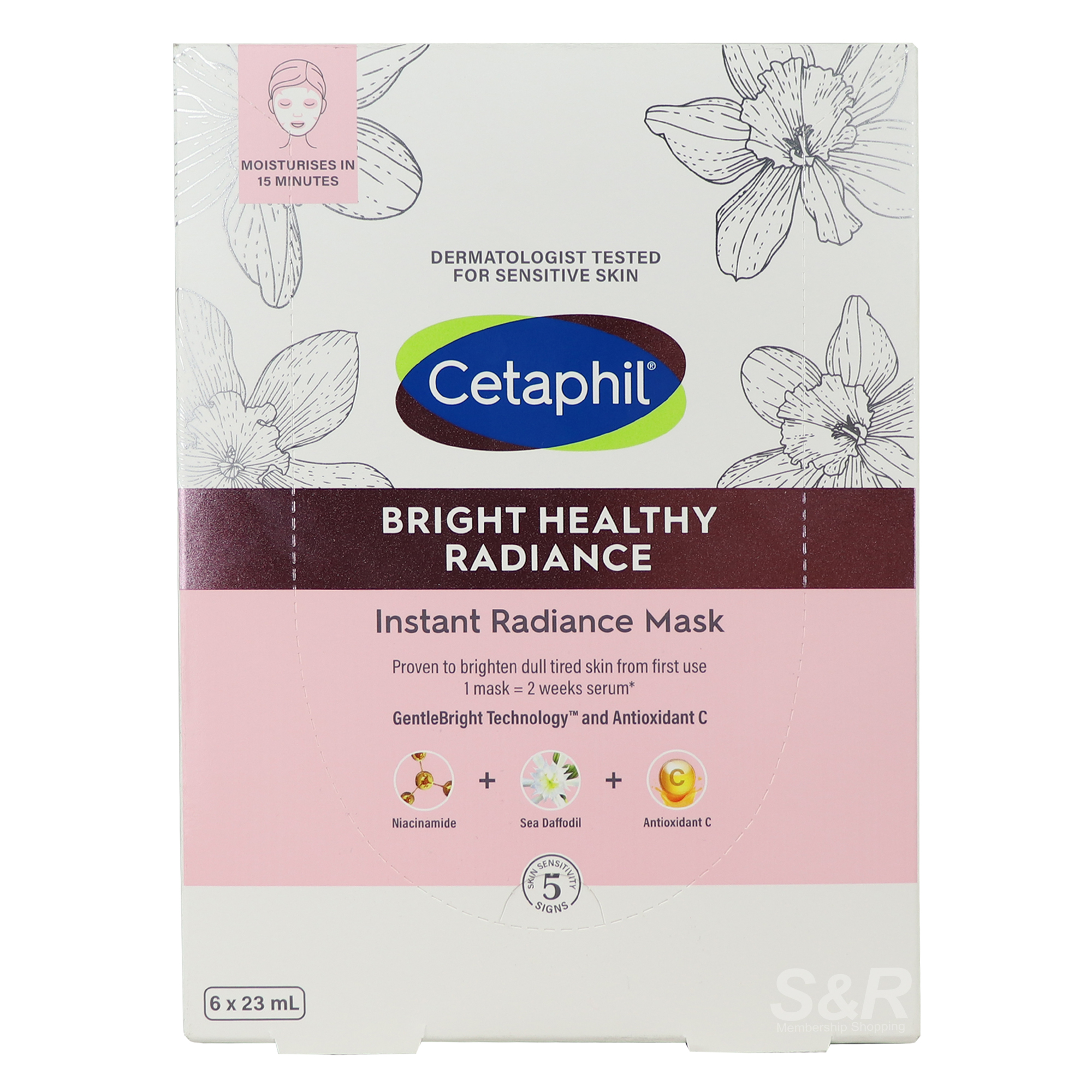 Cetaphil Instant Bright Healthy Radiance Mask 6x23mL